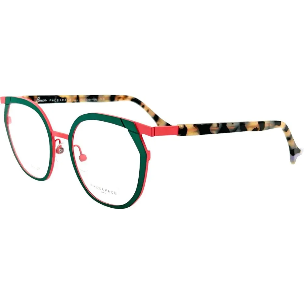 Face A Face Bocca Cocto 2 Womens Eyeglass Frame 0017 Green Pink 50-21 Italy